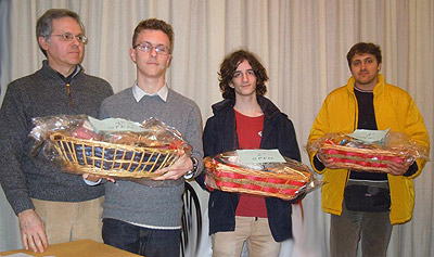 I primi tre del torneo Open: Federico Boscolo, Bruno Della Sala e Roberto Marchetti